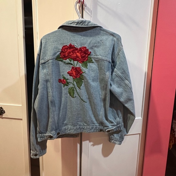 TNA Jean Jacket with Rose hand stitches - Picture 2 of 11